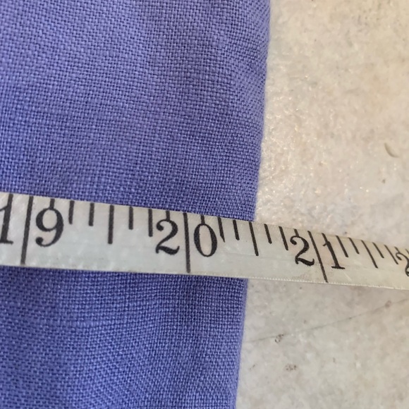 Chadwick’s vintage Aline 100% Linen midi skirt side 13” size 6 petite periwinkle - Picture 8 of 9